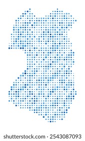 Tenggol Island dot map. Digital style boundary shape. Tenggol Island vector image. Blue circular dots. Stylish vector illustration.