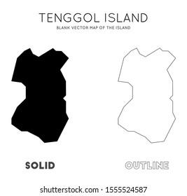 Tenggol Island map. Borders of Tenggol Island for your infographic. Vector illustration.