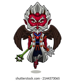 Tengu chibi mascot logo design