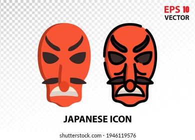 Tengu icon on transparent background. Japan symbol for your website design, logo, app, UI. Eps10 vector illustration.