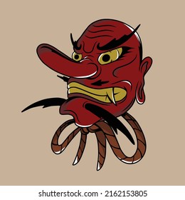 tengu mask vector illustration used for advertising needs and others