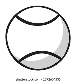 tenis ball line vector illustration,isolated on white background for education,top view