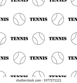 Tenis seamless pattern isolated on white background.