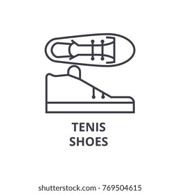 tenis shoes line icon, outline sign, linear symbol, vector, flat illustration