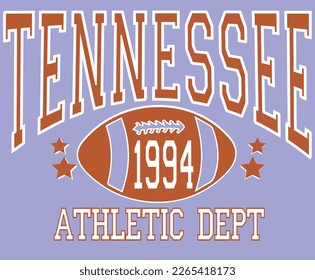 Tennessee American Football Slogan Vector graphic T-shirt Design