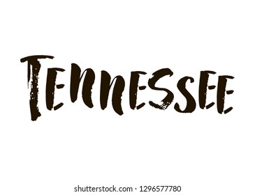 Tennessee. American state. Lettering. element for flyers, banner, postcards and posters. Modern calligraphy. Hand drawn vector illustration.