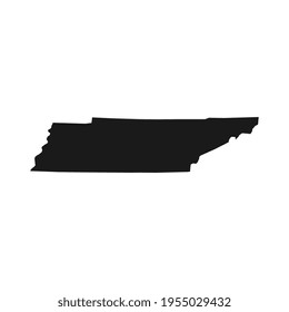 Tennessee black map on white background