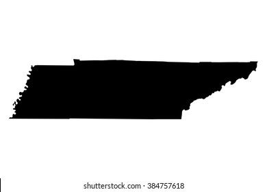 Tennessee black map on white background vector