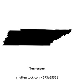Tennessee black map,border with name of state