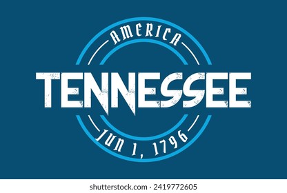 Tennessee circle badge logo text effect vector. Editable college t-shirt design printable text effect vector	