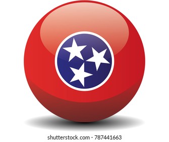 Tennessee circle button flag background texture. Vector illustration.