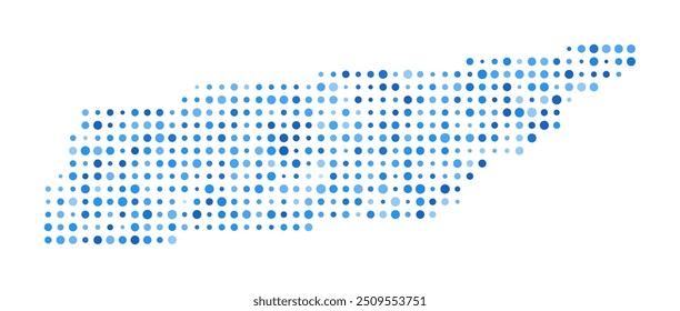 Tennessee Dot Map. Us State Digital Style Shape. Tennessee vector image. Us State shape blue circular dots. Awesome vector illustration.