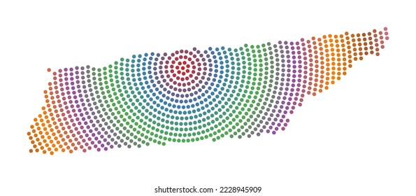 Tennessee dotted map. Digital style shape of Tennessee. Tech icon of the US state with gradiented dots. Trendy vector illustration.