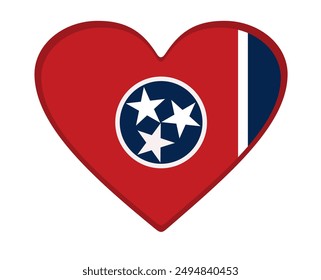 Tennessee flag heart shaped. vector