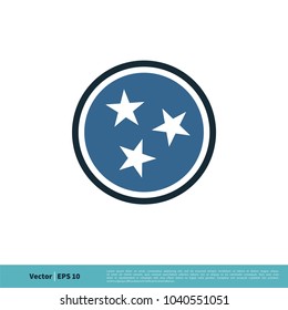 Tennessee Flag Icon Vector Logo Template Illustration Design. Vector EPS 10.