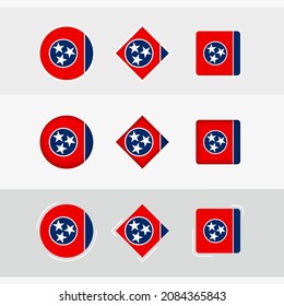 Tennessee flag icons set, vector flag of Tennessee. Three versions of icon.