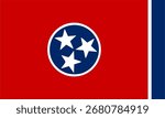 Tennessee flag. Tennessee USA flag vector. Tennessee flag on standard color