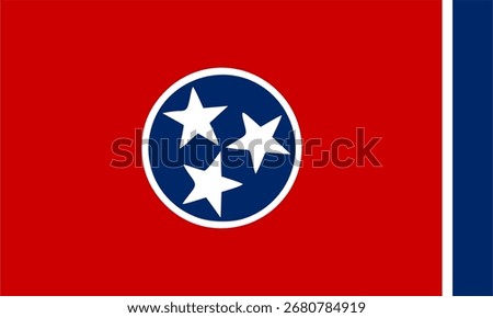 Tennessee flag. Tennessee USA flag vector. Tennessee flag on standard color