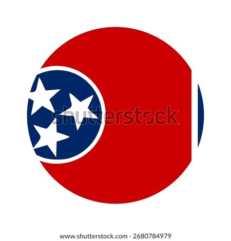 Tennessee flag. Tennessee USA flag vector. Tennessee flag on circle