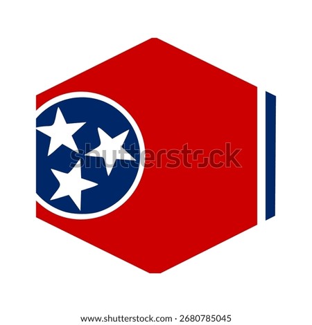 Tennessee flag. Tennessee USA flag vector. Tennessee flag on hexagon