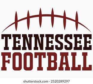 Tennessee Football Svg, Mascot Svg, Mascot School Shirt, Game Day Shirt, Diseño de camiseta de caligrafía, Football Quotes Svg, American Football Svg, Cortar archivo, Silueta