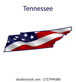 Tennessee full of American flag waving in the wind