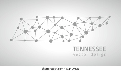 Tennessee grey vector outline map