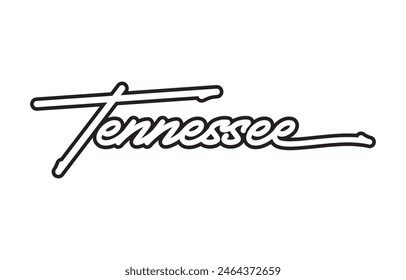 Tennessee hand lettering design calligraphy vector, Tennessee text vector trendy typography design