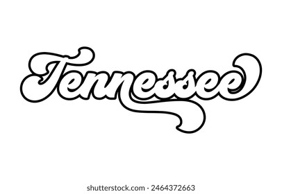 Tennessee hand lettering design calligraphy vector, Tennessee text vector trendy typography design