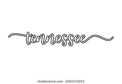 Tennessee hand lettering design calligraphy vector, Tennessee text vector trendy typography design