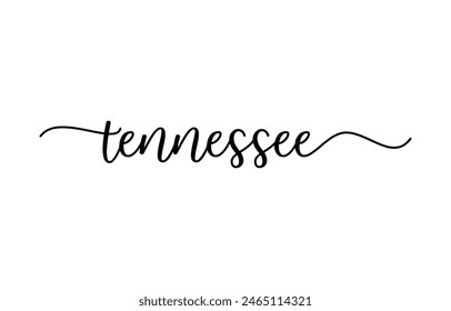 Tennessee hand lettering design calligraphy vector, Tennessee text vector trendy typography design