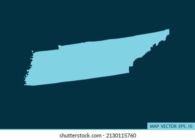 TENNESSEE map ,Abstract mash line and point scales on dark background for your web site design map logo, app, ui ,Travel. Vector illustration eps 10.