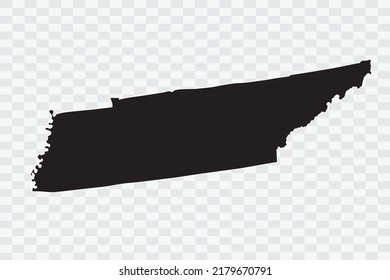 TENNESSEE Map black Color on White Backgound quality files Png 