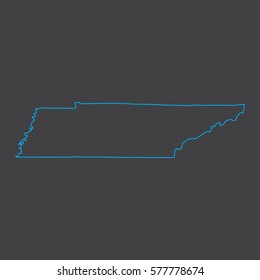 Tennessee map blue outline stroke line style