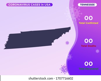 Tennessee Map Covid-19, Corona Virus Infographic Vector Template.