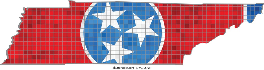 Tennessee map with flag inside - Illustration,
Abstract grunge mosaic vector