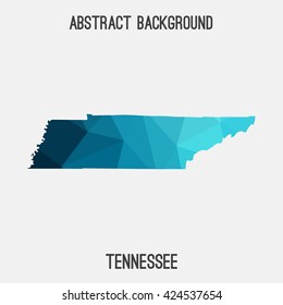 Tennessee map in geometric polygonal style.Abstract tessellation,modern design background. Vector illustration EPS8