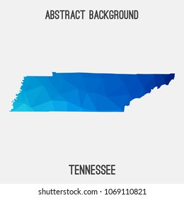 Tennessee map in geometric polygonal,mosaic style.Abstract tessellation,modern design background,low poly. Geometric cover, mockup. Vector illustration.