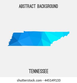 Tennessee map in geometric polygonal,mosaic style.Abstract tessellation,modern design background. Vector illustration EPS8
