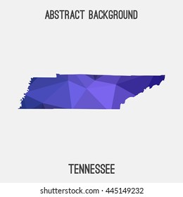 Tennessee map in geometric polygonal,mosaic style.Abstract tessellation,modern design background. Vector illustration EPS8