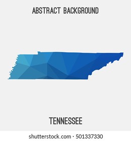 Tennessee map in geometric polygonal,mosaic style.Abstract tessellation,modern design background,low poly. Vector illustration.