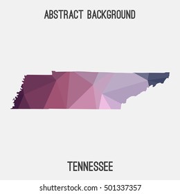 Tennessee map in geometric polygonal,mosaic style.Abstract tessellation,modern design background,low poly. Vector illustration.
