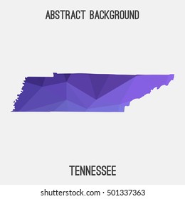 Tennessee map in geometric polygonal,mosaic style.Abstract tessellation,modern design background,low poly. Vector illustration.