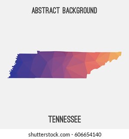 Tennessee map in geometric polygonal,mosaic style.Abstract tessellation,modern design background,low poly. Vector illustration.