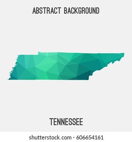 Tennessee map in geometric polygonal,mosaic style.Abstract tessellation,modern design background,low poly. Vector illustration.