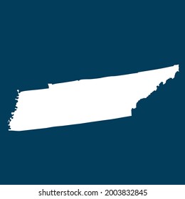 TENNESSEE map High Detailed on green background. white color . Abstract design vector illustration eps 10