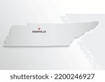 Tennessee map isolated on white background, 3d rendering 
