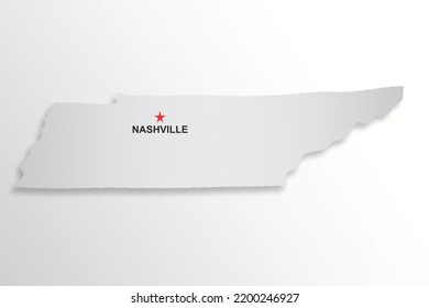 Tennessee map isolated on white background, 3d rendering 