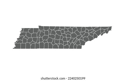Tennessee map isolated on white background.for annual infographics report website layout