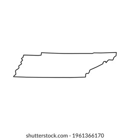 Tennessee map on white background